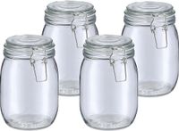 Zeller Weckpot/inmaakpot Alfie - 4x - 1L - glas - beugelsluiting - D11 x H17 cm