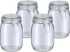 Zeller Weckpot/inmaakpot Alfie - 4x - 1L - glas - beugelsluiting - D11 x H17 cm