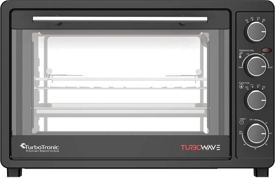 TurboTronic TT-EV45 RVS Elektrische Oven Zwart 45 liter