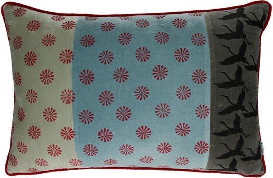 Pomax - Kimono fluwelen Sierkussen Kussen - Molentje & Flamingo - 40 x 60 cm