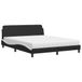 VidaXL Lit avec matelas "Dover", noir et blanc, 160x200 cm, similicuir