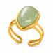 Memphis - Dames ring - Goudkleurig - Grote groene steen