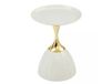 Table basse design moderne en acier blanc et or