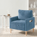 Fabulcozy Fauteuil Unitaire Multifonction Velours Côtelé Avec Rangement, Accoudoirs À Poches Et Oreiller Amovible Pour Salon Chambre Maison, Bleu