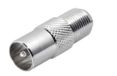 Transmedia FF18 tussenstuk voor kabels F-stekker IEC-plug zilver
