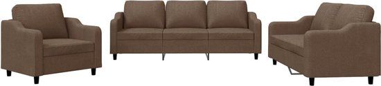 vidaXL 4-delige Loungeset met Kussens Stof Bruin