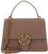 PINKO Handtas Schoudertas Love One Top Handle Classic Light Ginger Biscuit - Antique Gold Taupe