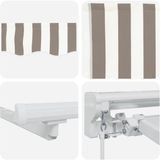 vidaXL Handmatige zonnetent met zonne-energie ledverlichting 4 x 3 m Lichtgrijs