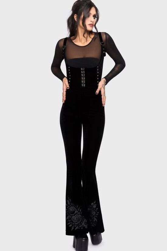 Killstar Chapel Blessing - Velvet Underbust Corset Top Dames Korset - zwart - M