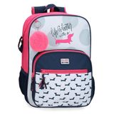 Roll Road Teckel schoolrugzak, aanpasbaar aan trolley, meerkleurig, 30 x 38 x 12 cm, polyester, 13,68 l