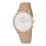 Pierre Cardin Pigalle Half Moon CPI.2011 Horloge - Leer - Crème - Ø 40 mm