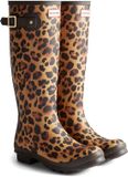Hunter Femme Bottes Wellington Original Tall Leopard/Chocolate Brown