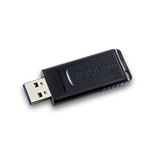 Verbatim 201947 Slider USB-station - 64 GB, USB-stick voor USB 2.0 met intrekbaar schuifmechanisme voor gemakkelijke gegevensoverdracht, zwart