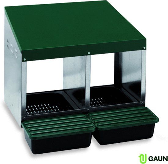 Kerbl Kippenlegkast dubbel 53x52x43.5 cm - Groen - Kunststof