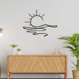 Merkloos Asir Decoratieve metalen wandaccessoire Zwart 55 x 0,12 x 44 cm