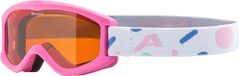 ALPINA Carvy 2.0 Lunettes de ski avec anti-buée, lunettes de ski extrêmement robustes et incassables avec protection UV à 100%, ajustement extra petit pour enfants, rose confetti mat