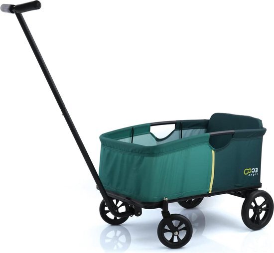 Bolderwagen Eco Light Stabiel met Zitkussen voor 1 Kind Inklapbaar - Belastbaar tot 50 kg - Groen Grote handwagen