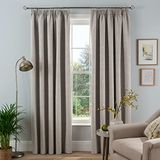 Sleepdown Getextureerde Rib Weave Potlood Plooi Verduisterende Gevoerde Gordijnen Thermisch Geïsoleerd voor Slaapkamer en Woonkamer, Natuurlijk, 2 Panelen, 2 x 66" x 72"