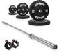 VirtuFit Olympische Bumper Plate Halterset - 90 kg - Volledige set - Incl. Halterstang, Halterschijven en Veerclipsluitingen