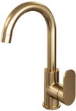 Brauer Gold Edition Hoge Opbouw Wastafelmengkraan met Draaibare Ronde Uitloop Model C Goud Geborsteld PVD