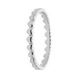 Lucardi Dames Zilveren rhodiumplated ring met hartjes - Ring - 925 Zilver - Zilverkleurig - 18.5 / 58 mm