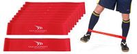 Fitnessrubber: Set van 20 rode fitnesselastiekjes met gemiddelde weerstand