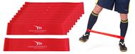 Fitnessrubber: Set van 20 rode fitnesselastiekjes met gemiddelde weerstand