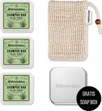Störtebekker® Premium Doucheset Hair - Vaste shampoo (100 g x3), sisalzakje + GRATIS aluminium zeepdoosje