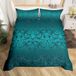 Ensemble de literie, super king size, dégradé sarcelle, satin, avec imprimé floral, 3 pièces