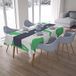 Bonamaison Tafelkleed, Anti-Mold, Sneldrogend, Waterdicht, 100% Polyester Tafellaken, Petroleum Groen, Wit, 140 x 200 Cm