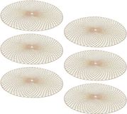 Merkloos Decoris Placemat - 6x - Goud - 38 cm - Rond - Polyurethaan Leer