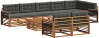 vidaXL - Hoek loungeset - 8 zitplekken - Natuurlijk en antraciet