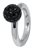Burgmeister Jewelry Damesring 925 sterling zilver kristal Swarovski zwart JBM1112