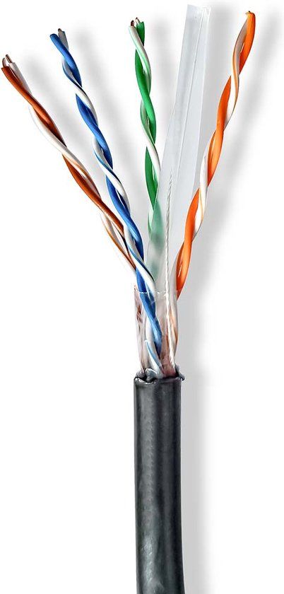 Nedis Netwerk Kabel Rol CAT6 100m Zwart - CCBG8590BK100S