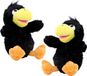 Merkloos MBW Pluche zwarte kraai/raaf - 2x stuks - knuffel vogel - 21 cm