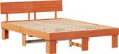 vidaXL Bedframe Wasbruin 160 x 200 cm Massief Grenenhout