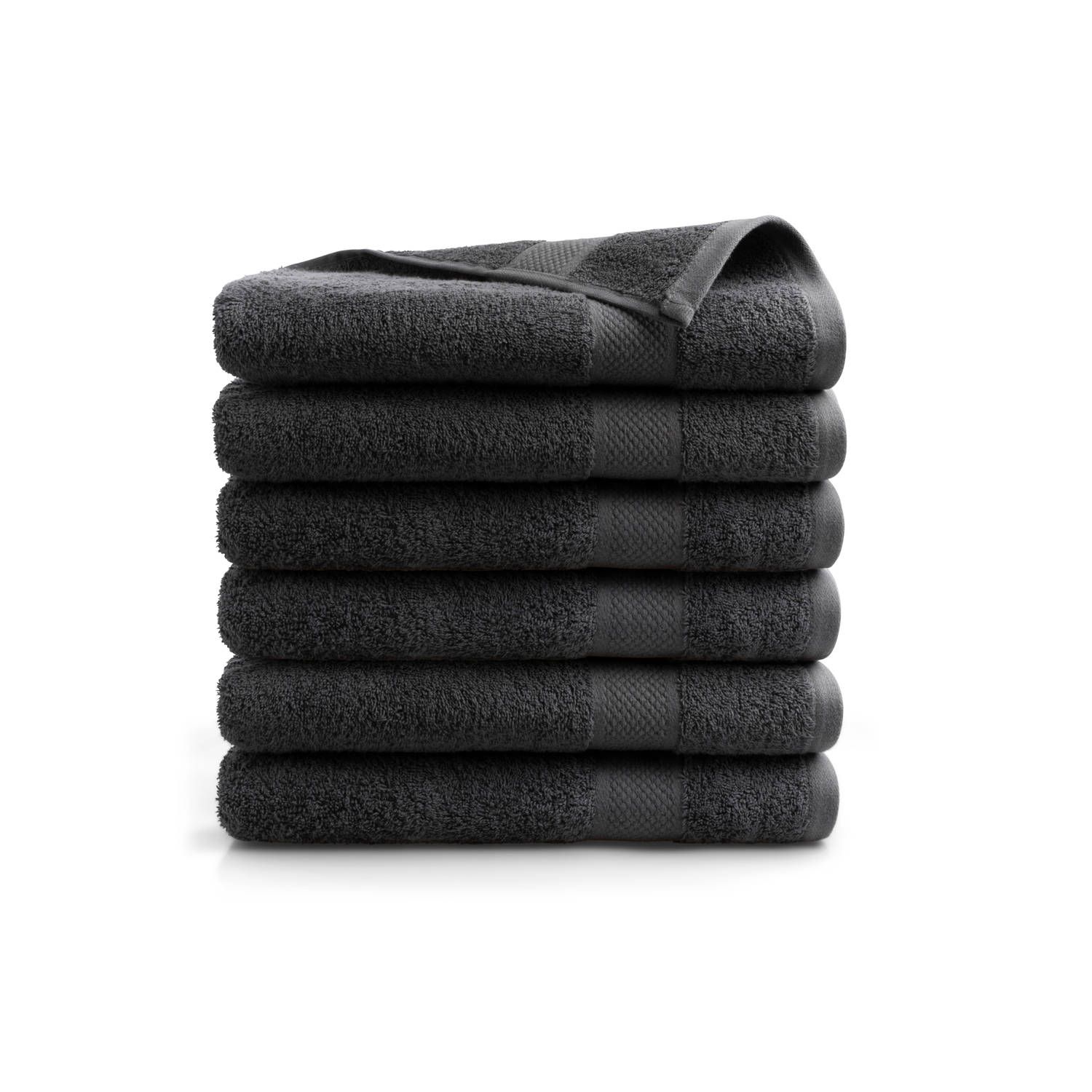 SeaShell hotel handdoek - 6 stuks - antraciet - 70x140cm