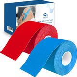 axion® Kinesiologie Tape Set van 2 - Blauw/Rood