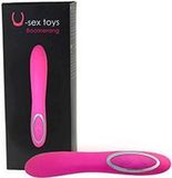 BOOMERANG Vibrateur avec stimulation vaginale, argent, acier inoxydable, USB/batterie