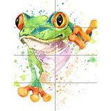 Artery8 Aquarel Kikker Bright XL Giant Paneel Poster (8 Secties)
