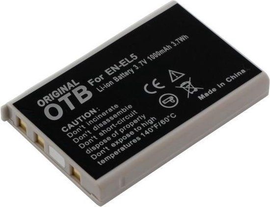 EN-EL5 OTB Battery for Nikon - 1000 mAh - Li-Ion - 2 Year Warranty