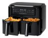 KitchenBrothers Dubbele 9L Airfryer - 2400W - Zwart - Dual Zone - 10 Programma's