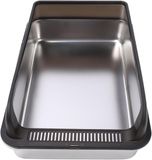 Merkloos / Sans marque Shenzhen Haorui Industrial Technology Co., Ltd. Roestvrijstalen Kattenbak Anti-spatten - Grote Kattenbak met Deksel en Boveninvoer - Makkelijk Schoon te Maken - Geurloos - Hoogzijdige Metalen - XL formaat