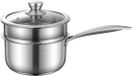 Bol Premium stoomboot en lade in roestvrij staal, dikkere corrosiebestendigheid, dikkere kleine stoomboot en lade, monddiameter 18 cm, handvatlengte 19 cm