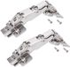 Sotech 2 stuks Breedhoekscharnier T52 165° Hoekaanslag Breedhoekscharnier Soft-close kopscharnier incl. montageplaat
