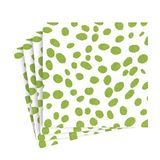 Caspari 14591LG lunchservetten, linnen, gestippeld, groen, 15 stuks