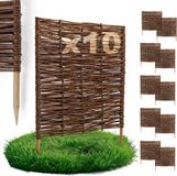 BOGATECO 10 x bedrand van wilgenhout | 60 cm lang & 60 cm hoog | Houten schutting gazonrand | Wilgenhek insteekhekwerk