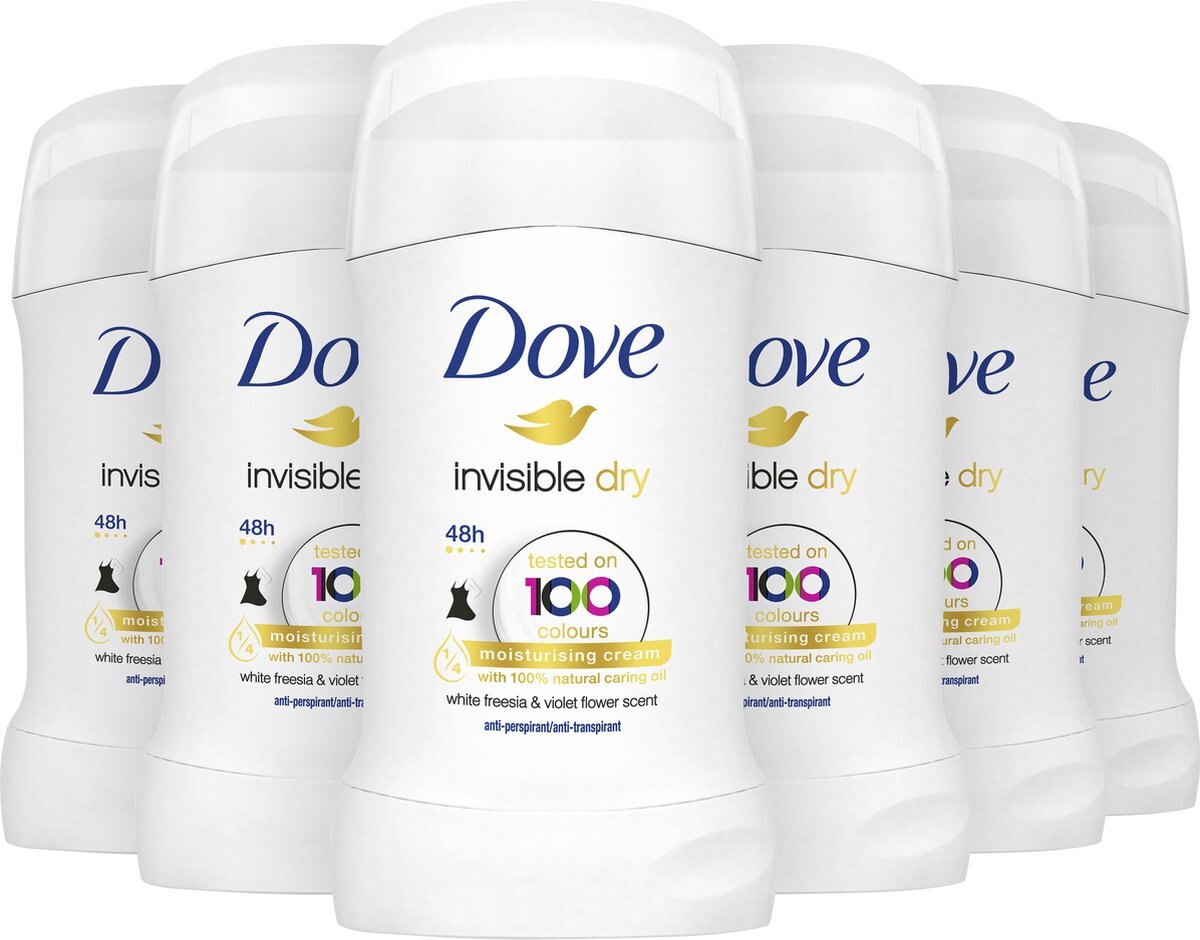 Dove Invisible Dry Deodorant Deodorant Rollers - 6 x 40ml - Voordeelverpakking