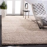 SAFAVIEH California Premium Shag Collection SG151 tapijt, vierkant, 5,1 cm dik, voor woonkamer, slaapkamer, eetkamer, entree, beige, 122 x 122 cm
