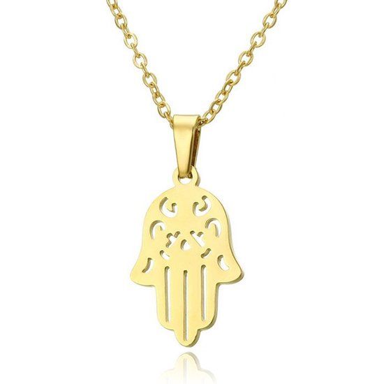 LGT JWLS Goudkleurige dames ketting Edelstaal Verguld Fatima